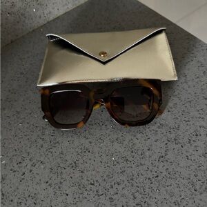 Bethenny Eyewear Tortoise Sunglasses & Gold Case